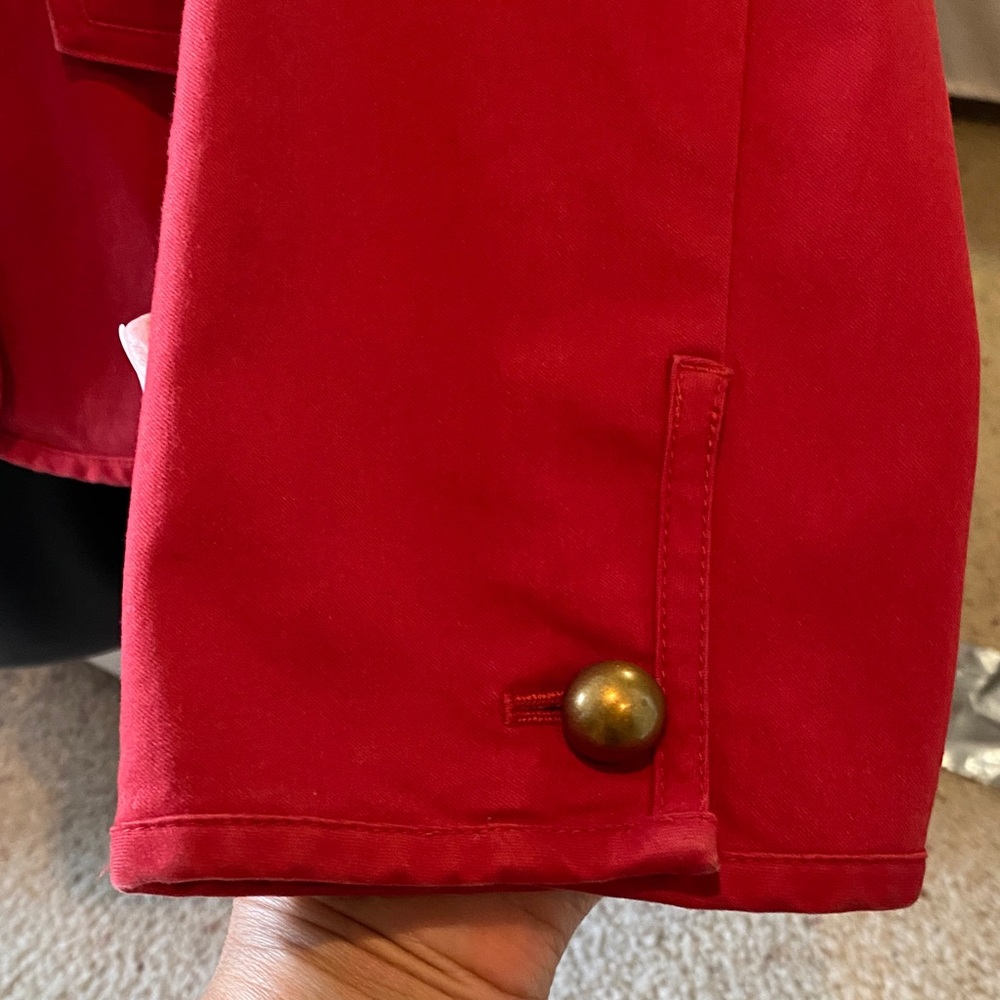 Talbots Red Utility Jacket With Button Accents - image 4